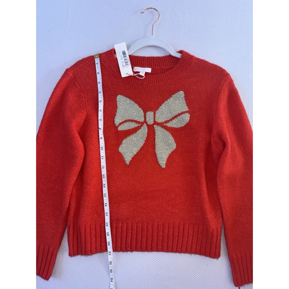 NWT Gianni Bini Little Girls‎ Long Sleeve Glitter Bow Sweater Size XL (16) - Picture 5 of 7